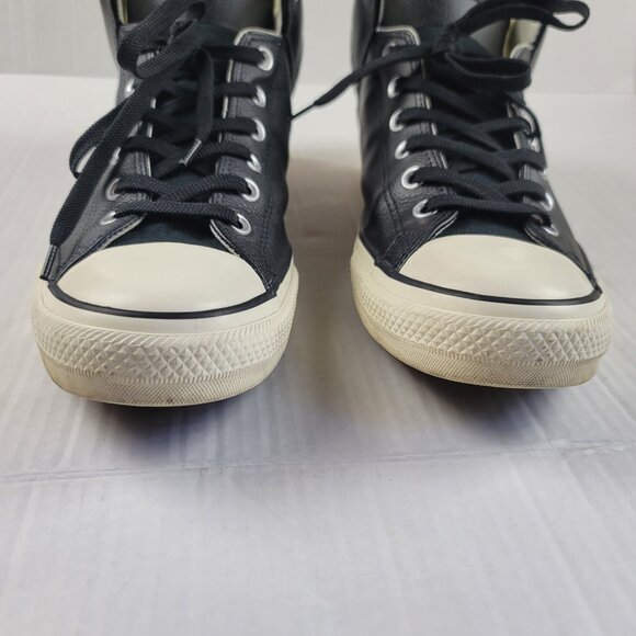 Converse All Star Chuck Taylor Leather Mid Top Sneakers Black Size 13 - Picture 3 of 12